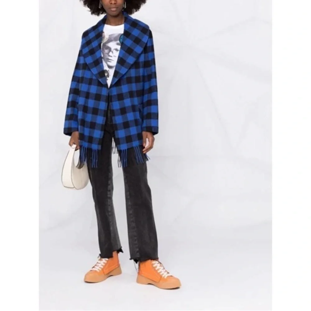 Ralph Lauren Blue and Black Checkered Coat - Picture 7 of 7